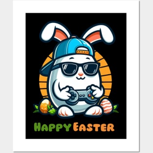 "Video Game Bunny Eggs Happy Easter Day" Festive Tee Posters and Art